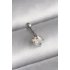 316L Çelik Gümüş Renk Zirkon Taşlı Kalp Tragus Piercing
