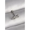 316L Çelik Gümüş Renk Zirkon Taşlı Sonsuzluk Model Tragus Piercing