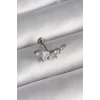 316L Çelik Gümüş Renk Zirkon Taşlı Tragus Piercing