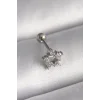 316L Çelik Gümüş Renk Zirkon Taşlı Yıldız Model Tragus Piercing