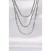316L Çelik İtalyan Zincir Gümüş Renk Çoklu Kolye