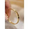 316L Çelik Roma Rakamlı Gold Renk Bilezik Kelepçe