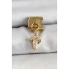 316L Çelik Sallantılı Zirkon Taşlı Yengeç Model Gold Renk Nomination Charm