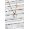 316L Çelik Zincir Gold Renk Bombeli Kalp Model Kadın Kolye