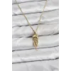 316L Çelik Zincir Gold Renk Deniz Anası Model Zirkon Taşlı Kadın Kolye