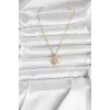 316L Çelik Zincir Gold Renk Pembe Lotus Model Kadın Kolye