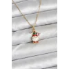 316L Çelik Zincir Gold Renk Yılbaşı Teması Kadın Kolye