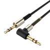3.5mm AUX Kablosu Jak Erkek Erkek L Tipi 1 Metre Ses Aktarım Kablosu (5047)