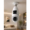 360° Ev İzleme Wi-Fi Çift Lens Akıllı Ampul Kamera