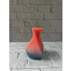 3D Dalga Desenli Kalp Formlu Dekoratif Vazo Pembe 15 cm