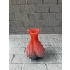 3D Dalga Desenli Kalp Formlu Dekoratif Vazo Pembe 15 cm