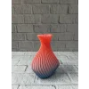 3D Dalga Desenli Kalp Formlu Dekoratif Vazo Pembe 15 cm