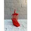 3D El Üzerinde İnsan Figürü Kırmızı Sanatsal Masa Üstü Dekor 12x18 cm