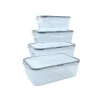 4'lü İç İçe Sızdırmaz Contalı Kilitli Kapaklı Plastik Erzak Saklama Kapları LC315 (5047)
