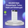 4 Cihazı Aynı Anda Şarj Edebilen Güçlü Powerbank 50000 mAh