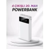 4 Çıkışlı 20.000 MAH Powerbank Taşınabilir Çoklu Giriş