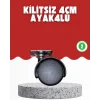 4 cm Kilitsiz Tekerlek Ayak Seti Zemin Koruyucu