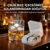 4lü Çelik Metal Kaplama Viski Taşı Soğutma Buz Küpü