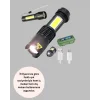 4 Modlu USB Şarjlı LED El Feneri Kamp ve Outdoor