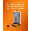 4ü 1 Arada USB Hızlı Şarj ve Veri Kablosu – 65W Güç, Çoklu Bağlantı, 1.2m