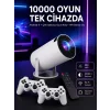 4K Wireless Çift Kollu Kumandalı Oyun Projeksiyonu Retro Video Oyunu Yeni Nesil