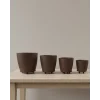 4’lü 3D Kahve Tonlu Ayaklı Saksı Seti Modern Dekoratif Vazo Takımı