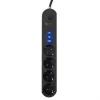 4lü Siyah Anahtarlı 3 Usb Li Akım Korumalı Topraklı Çocuk Korumalı Grup Priz 2 Metre