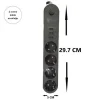 4lü Siyah Anahtarlı 3 USB Li Akım Korumalı Topraklı Çocuk Korumalı Grup Priz 2 Metre