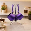 4PCS 230-280-380ML GRANİT - ÇELİK CEZVE RENKLİ METAL STANDLI (5047)