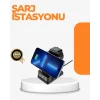 4’ü 1 Arada Kablosuz Şarj İstasyonu LED Saat Ekranlı, Akıllı Güvenlik Koruması