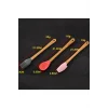5'li Renkli Ahşap Saplı Silikon Uçlu Spatula Fırçalı Kaşık Seti -Yemek Hazırlık Seti 21 Cm
