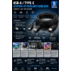 shopwave 5 metre USB-A → USB Type-C uzatma/bağlantı kablosu