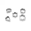 5 PCS METAL KURABİYE KALIP KALP - YILDIZ - PAPATYA - AĞAÇ (5047)