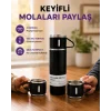 500 ml Isı Korumalı Çelik Termos ve Bardak Seti | Silikon Tabanlı, Şık ve Pratik
