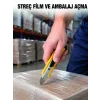 5’li Metal Falçata Seti Profesyonel Maket Bıçağı Kesici Falçata Sarı Ergonomik Saplı