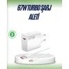 67 Watt Çift Turbo Şarj Adaptörü  Reno 4 5 6 Uyumlu