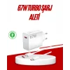 67 Watt Type C Hızlı Şarj Cihazı Huawei P30 P40 Mate 20 Pro Uyumlu