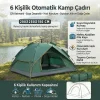  6 Kişilik Otomatik Kamp Çadırı – Çift Katmanlı, Suya Dayanıklı, Hızlı Kurulum Outdoor Aile ve Doğa Çadırı 200x250x150 cm