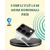 7 Cihazı Aynı Anda Destekleyen 3 USB Portlu 4’lü Priz