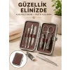 7 Parça Paslanmaz Çelik Manikür ve Pedikür Seti Çantalı Profesyonel