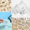 7x7 cm Standlı 3D Takı Ziynet Hatıra Koleksiyon Saklama Kutusu Şeffaf Film Çerçevesi (5047)