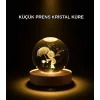 8 cm Küçük Prens 3D Kristal Küre USB Işıklı Ahşap Altlıklı Dekoratif Lamba