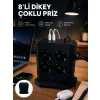 8li Dikey Çoklu Priz 4 USB 2 Type-C Girişli Akım Korumalı Uzatma Prizi
