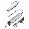 8 Port Çoklayıcı Macbook Ile Uyumlu Çoğaltıcı Type-C dönüştürücü TF SD kart