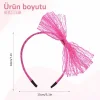 80’ler 90’lar Neon Pembe Dantel Taç Fiyonklu (5047)