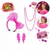 80’ler 90’lar Neon Pembe Parti Seti – Kolye Küpe Taç (5047)