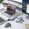 8in1 Type-C Çoklayıcı Hub HDMI 4K USB 3.0 SD TF Kart RJ45 Ethernet Dönüştürücü Adaptör (5047)