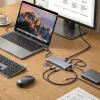 8in1 Type-C Çoklayıcı Hub HDMI 4K USB 3.0 SD TF Kart RJ45 Ethernet Dönüştürücü Adaptör (5047)
