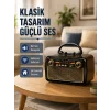 Ahşap Dokulu Bluetooth Müzik Kutusu – Vintage LED Tasarımıyla Modern Ses Deneyimi