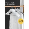 Ahşap Görünüm Plastik Askı 20 Adet Beyaz  720519